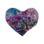 Pink Swirls Flow Standard 16  Premium Flano Heart Shape Cushions