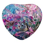 Pink Swirls Flow Heart Glass Fridge Magnet (4 pack)