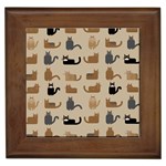 Cat Pattern Texture Animal Framed Tile