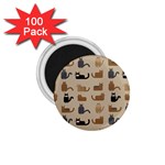 Cat Pattern Texture Animal 1.75  Magnets (100 pack) 