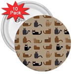 Cat Pattern Texture Animal 3  Buttons (10 pack) 