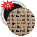 Cat Pattern Texture Animal 3  Magnets (10 pack) 
