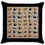 Cat Pattern Texture Animal Throw Pillow Case (Black)