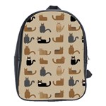 Cat Pattern Texture Animal School Bag (Large)