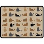 Cat Pattern Texture Animal Two Sides Fleece Blanket (Large)