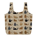Cat Pattern Texture Animal Full Print Recycle Bag (L)