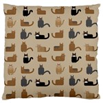 Cat Pattern Texture Animal Large Premium Plush Fleece Cushion Case (One Side)