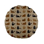 Cat Pattern Texture Animal Standard 15  Premium Flano Round Cushions