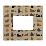 Cat Pattern Texture Animal White Wall Photo Frame 5  x 7 