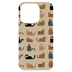 Cat Pattern Texture Animal iPhone 14 Pro Black UV Print Case