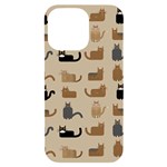 Cat Pattern Texture Animal iPhone 14 Pro Max Black UV Print Case