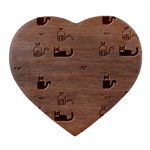 Cat Pattern Texture Animal Heart Wood Jewelry Box