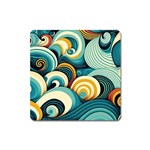Wave Waves Ocean Sea Abstract Whimsical Square Magnet