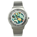 Wave Waves Ocean Sea Abstract Whimsical Stainless Steel Watch