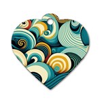 Wave Waves Ocean Sea Abstract Whimsical Dog Tag Heart (Two Sides)
