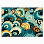 Wave Waves Ocean Sea Abstract Whimsical Large Glasses Cloth (2 Sides)