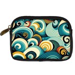 Wave Waves Ocean Sea Abstract Whimsical Digital Camera Leather Case