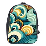 Wave Waves Ocean Sea Abstract Whimsical School Bag (Large)