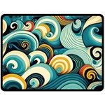 Wave Waves Ocean Sea Abstract Whimsical Two Sides Fleece Blanket (Large)