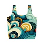 Wave Waves Ocean Sea Abstract Whimsical Full Print Recycle Bag (M)