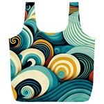 Wave Waves Ocean Sea Abstract Whimsical Full Print Recycle Bag (XL)