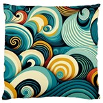 Wave Waves Ocean Sea Abstract Whimsical Large Premium Plush Fleece Cushion Case (One Side)