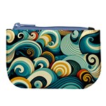 Wave Waves Ocean Sea Abstract Whimsical Large Coin Purse