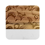 Wave Waves Ocean Sea Abstract Whimsical Marble Wood Coaster (Square)