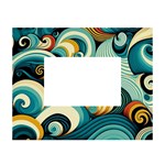 Wave Waves Ocean Sea Abstract Whimsical White Tabletop Photo Frame 4 x6 