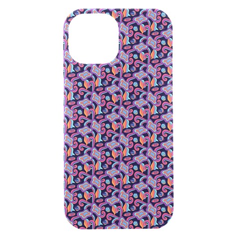 Trippy Cool Pattern iPhone 15 Black UV Print PC Hardshell Case from UrbanLoad.com Front