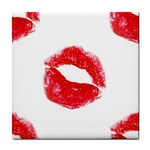 lips_on_white Tile Coaster