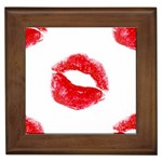 lips_on_white Framed Tile