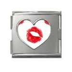 lips_on_white Mega Link Heart Italian Charm (18mm)