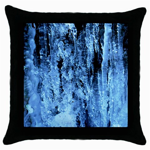 Waterfalls Throw Pillow Case (Black) from UrbanLoad.com Front