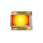 Warm Background Gold Trim Italian Charm (9mm)