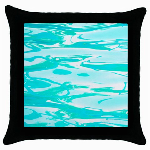 Water Throw Pillow Case (Black) from UrbanLoad.com Front