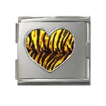 Tiger Pattern Mega Link Heart Italian Charm (18mm)