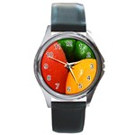 Three Colors Round Metal Watch