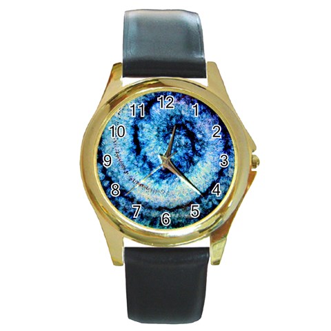 Spiral of Colors Round Gold Metal Watch from UrbanLoad.com Front