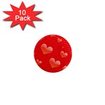 Red hearts 1  Mini Magnet (10 pack) 