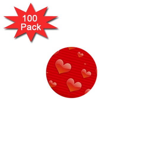 Red hearts 1  Mini Button (100 pack)  from UrbanLoad.com Front