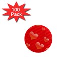 Red hearts 1  Mini Magnet (100 pack) 