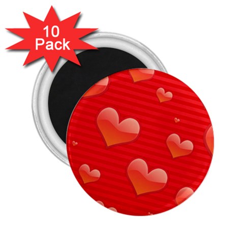 Red hearts 2.25  Magnet (10 pack) from UrbanLoad.com Front