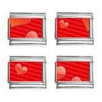 Red hearts 9mm Italian Charm (4 pack)
