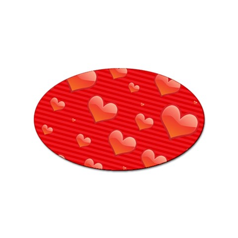 Red hearts Sticker (Oval) from UrbanLoad.com Front