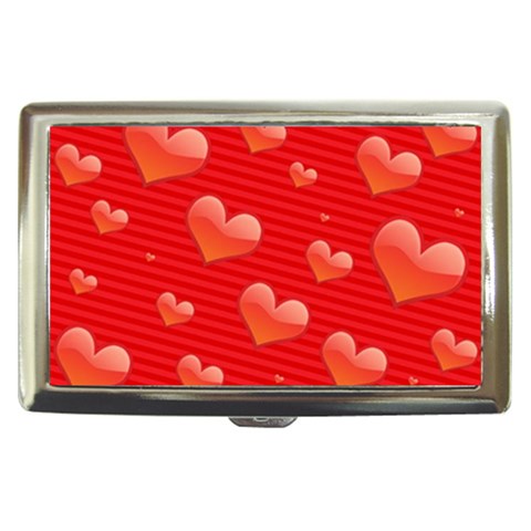 Red hearts Cigarette Money Case from UrbanLoad.com Front