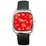 Red hearts Square Metal Watch