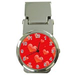 Red hearts Money Clip Watch