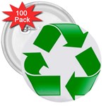 Recycle sign 3  Button (100 pack)