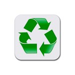 Recycle sign Rubber Coaster (Square)